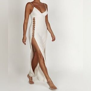 Meshki Farren Ring Maxi Dress glamorous sexy coquette girl open side high slit